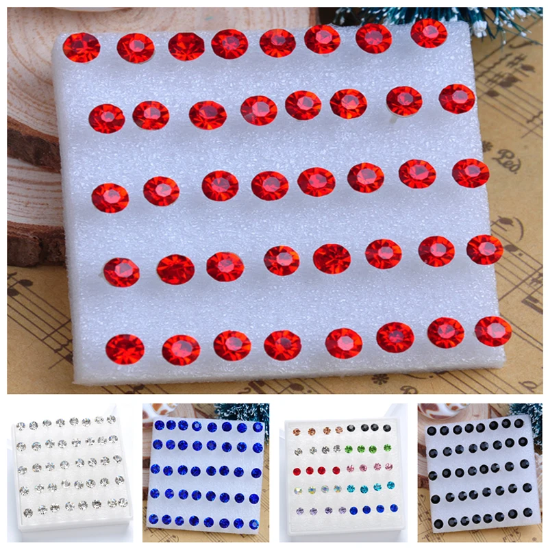 Серьги гвоздики с круглыми кристаллами для мужчин и женщин|fashion stud earrings|stud