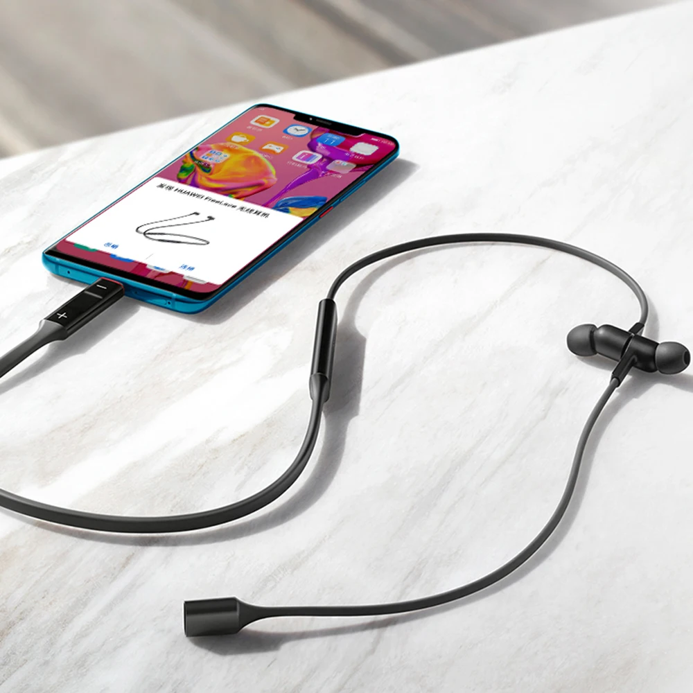 Беспроводные наушники Huawei FreeLace с Bluetooth спортивные водонепроницаемые в ухо кабель