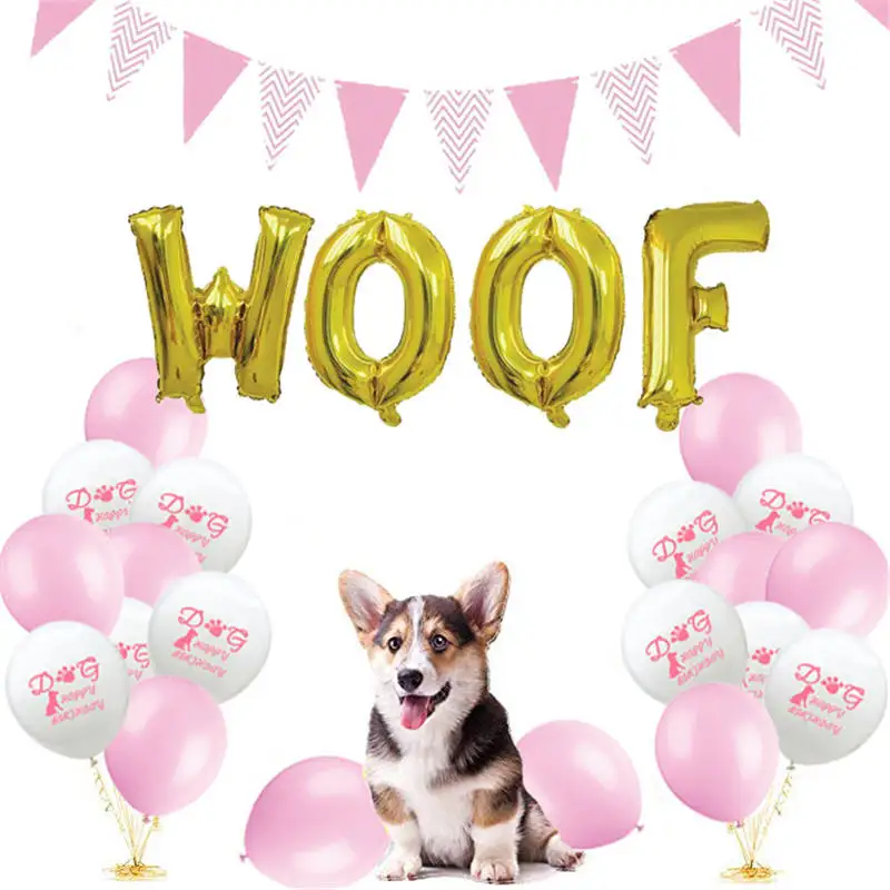 25 шт./компл. Собака Щенок вечерние украшения Воздушные шары Woof фольги следа