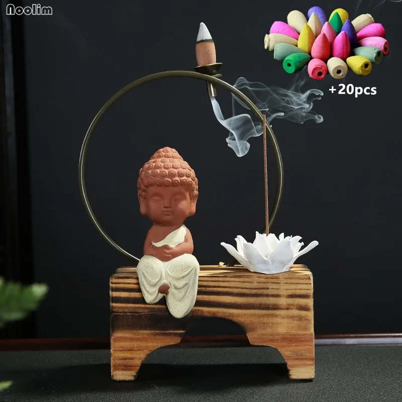Zen керамический обратный поток благовония горелка сандалового дерева маленькие