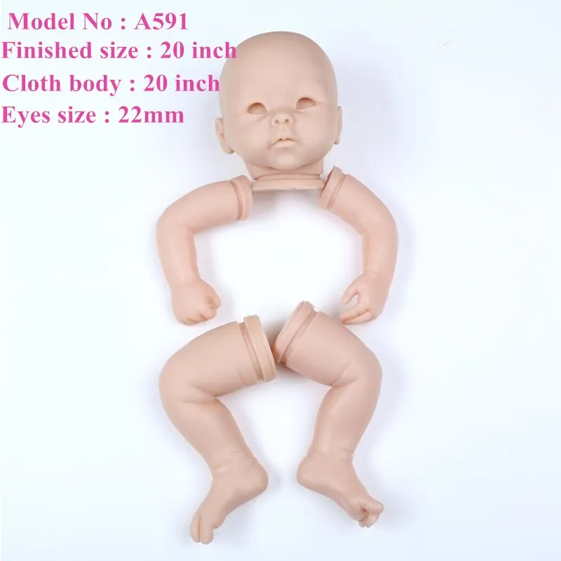A591 reborn kit NPK 55 см набор reborn moldels мягкий силиконовый Reborn kit 2" reborn doll kits виниловый набор reborn sin pintar baby doll аксессуары - Цвет: A591 reborn kit