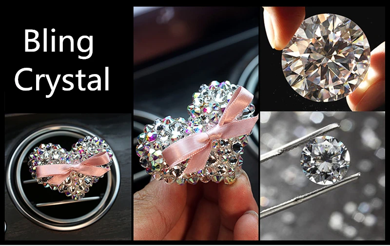 Bling Crystal автомобильный освежитель воздуха в форме сердца духи вентиляционная розетка кондиционер аромат клип милые Креативные украшения интерьер