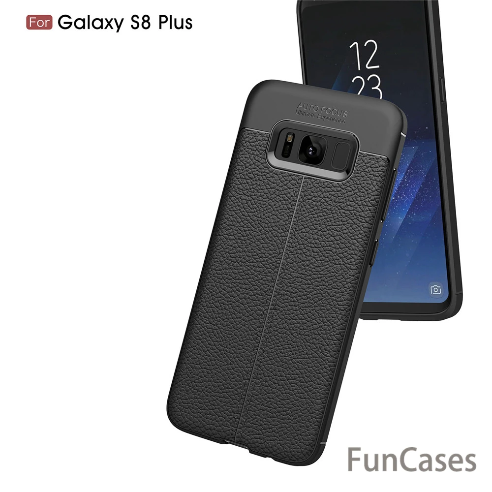 For Samsung Galaxy S8 Case Luxury TPU Silicone Imitation Leather back Cover for plus glaxy casa | Мобильные телефоны и
