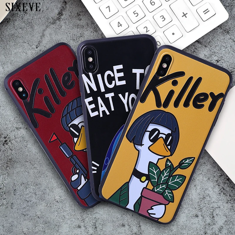 Мягкий силиконовый чехол для телефона iPhone XS Max X XR 6 S 7 8 Plus 6Plus 7Plus мультяшный