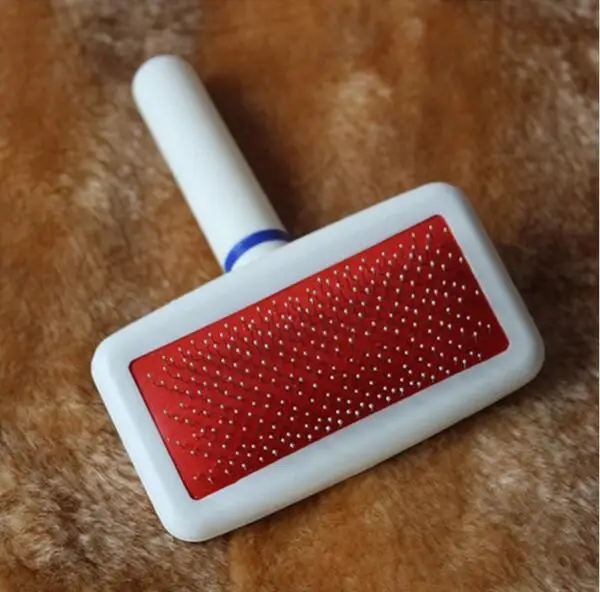 Free Shipping Red Puppy Cat Hair Grooming Slicker Comb Gilling Brush Quick Clean Tool Pet Brand New