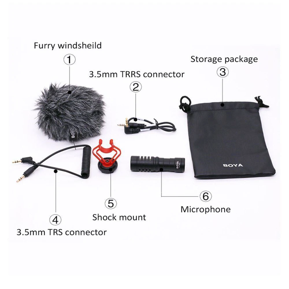 BOYA BY MM1 видео Запись микрофон для DSLR камеры смартфона Osmo Pocket Youtube Vlogging Mic iPhone Android