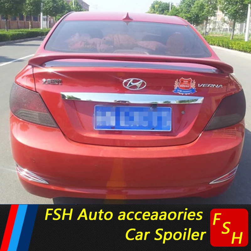 Для Hyundai Verna спойлер Акцент 2011-2015 Верна/Акцент B стиль без окраски задний багажник автомобиля губой на.
