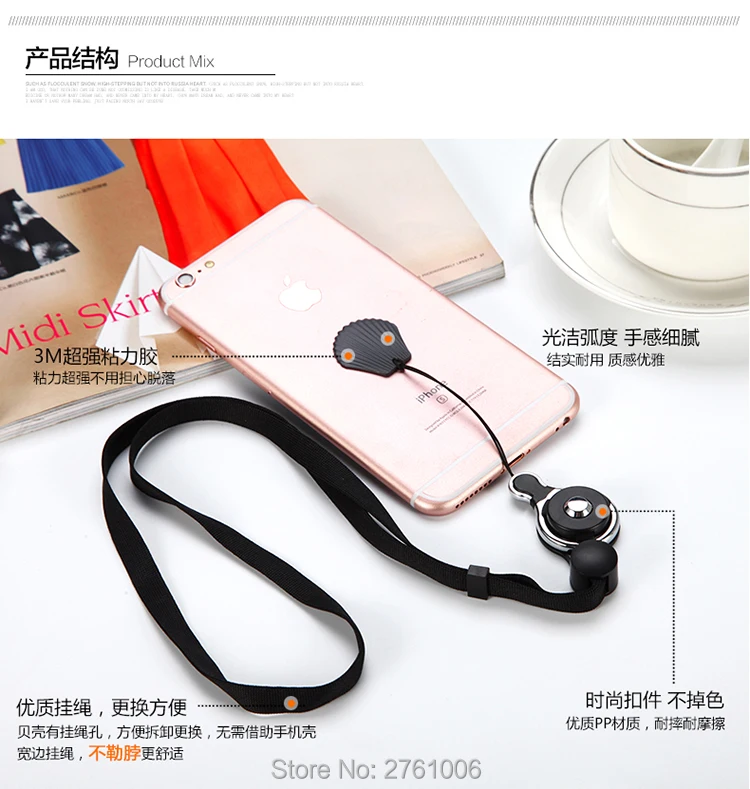 

Detachable Cell Phone Neck Lanyard Strap with adapter, Quick-Release Nylon Necklace/ Wrist hand Lanyard/ Keychain Charms