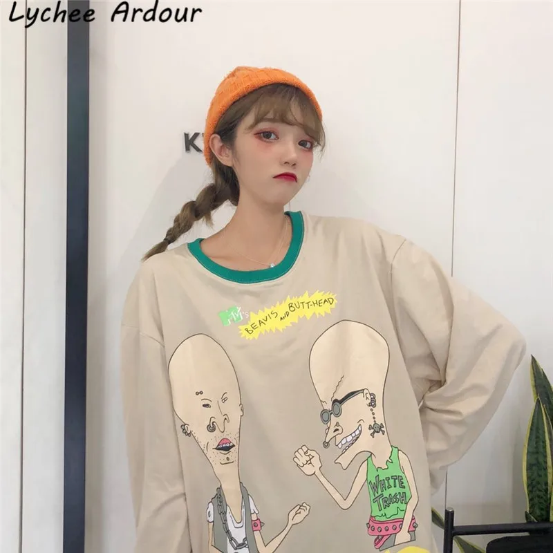 Lychee Ardour толстовка с надписью и героями мультфильмов Женский пуловер длинными