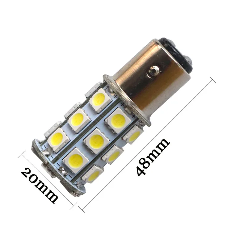 10 шт./лот S25 P21W 1157 BAY15D 27 SMD 5050 LED 27SMD 27LED Авто Сигнал поворота Стоп сигнал красный