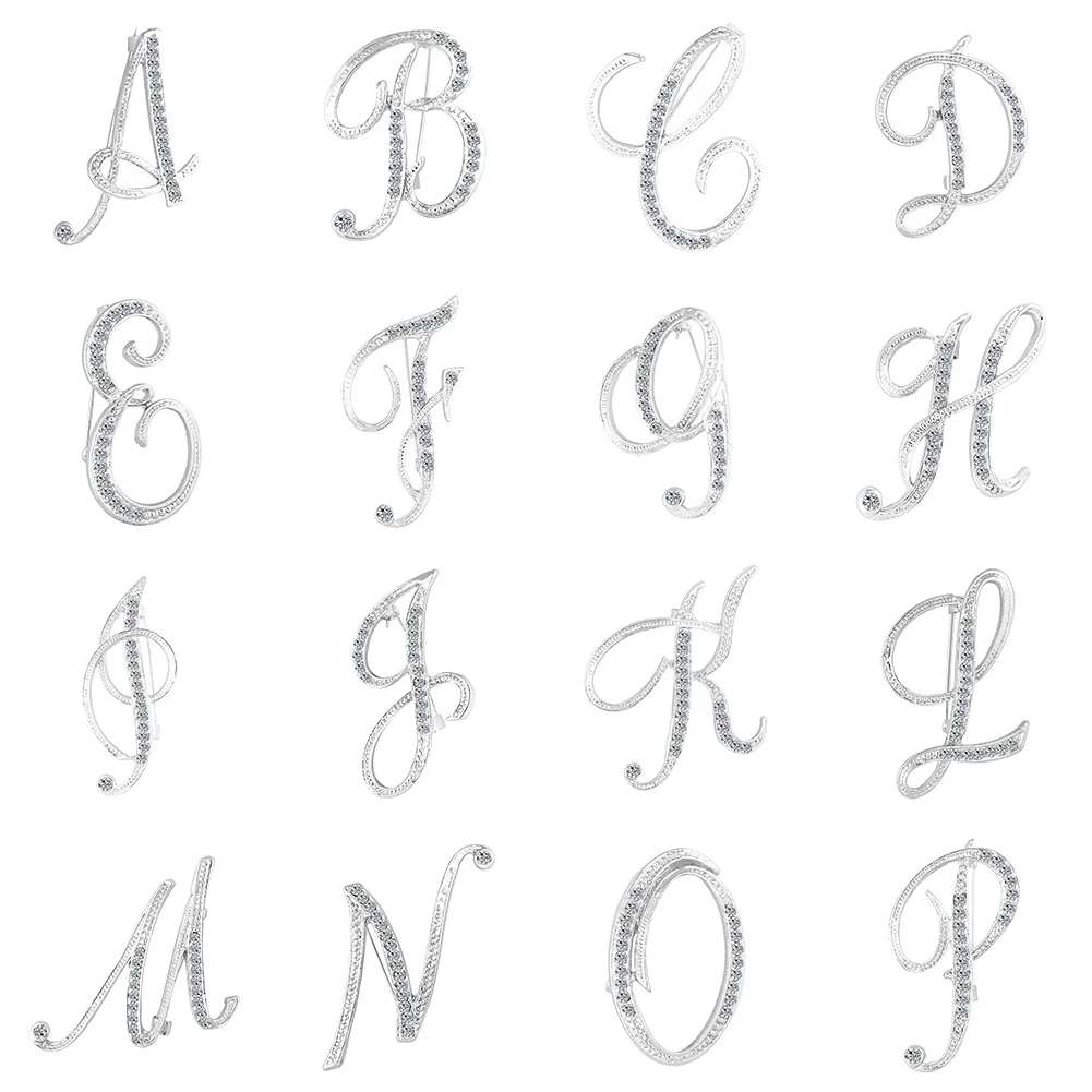 Новинка 2017 1 шт. модная брошь унисекс со стразами Английский алфавит A-Z украшение |
