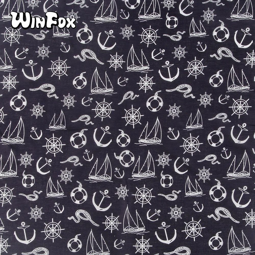 Платок для головы Winfox 52 см * хлопковый платок в морском стиле женский маленький