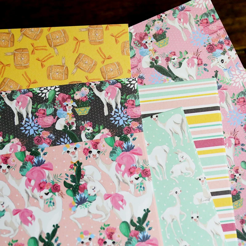 12pcs/Pack 6*6inch Alpaca Patterned Paper Pack for Scrapbooking DIY Happy Planner Card Making Journal Project | Дом и сад