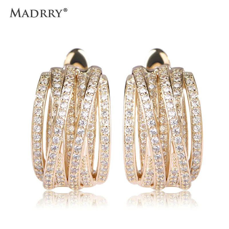 Высокое Качество Марка AAA Циркон Реального Позолоченные Серьги для Женщин Шнека