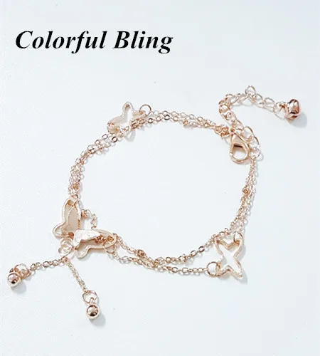 2017 нежный браслет на ногу с бабочкой из розового золота титановая сталь