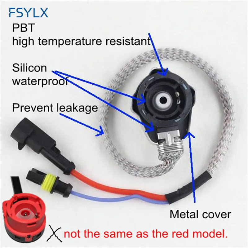 FSYLX D2S D2C HID ксеноновая лампа фары + D2 усилитель Жгут проводов 35 Вт Автомобильная
