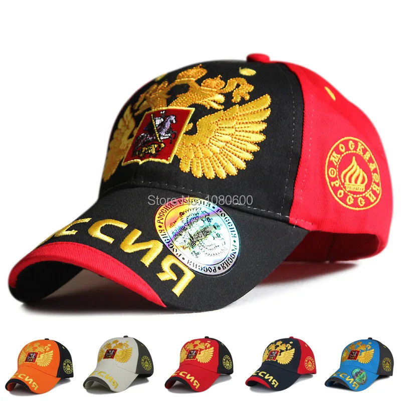 

New arrival Russian style men women gold eagle wing pattern baseball caps