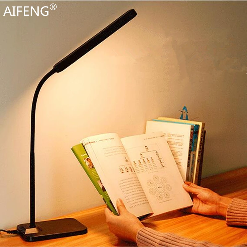 

AIFENG Eye protection table lamp flexible metal gooseneck lamp study Stepless dimming usb led desk lamp reading lamp