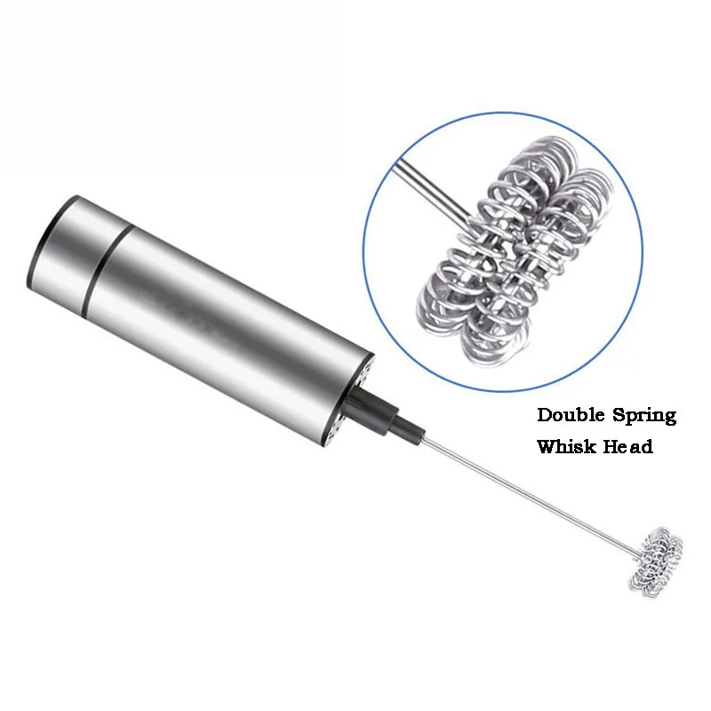 Double Spring Head Baosen двойной весна Head венчиком Электрический молочной пены ручной блендер миксер с дополнительными Один Весна Head венчиком для Кофе - Цвет: Double Spring Head