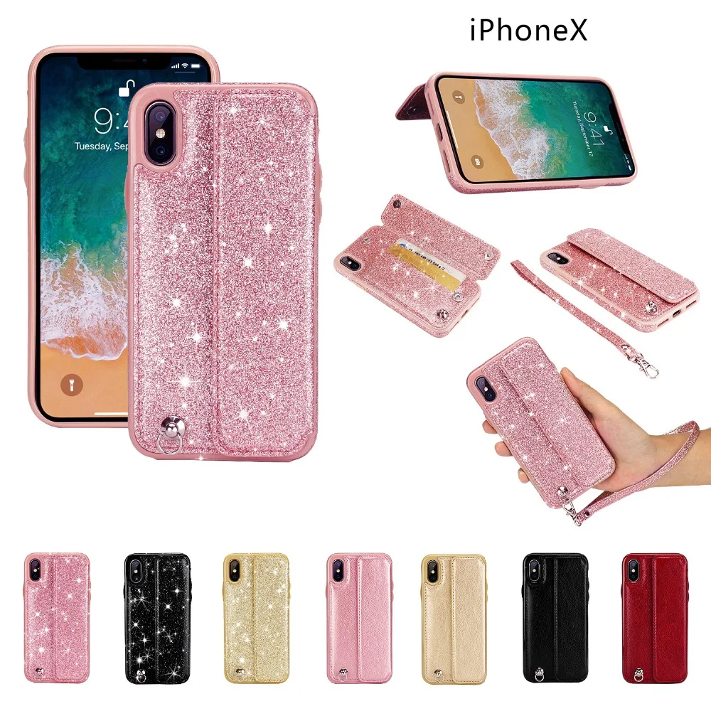 Портативный кожаный чехол для iPhone 7 6 8 plus из искусственной кожи с слотом карт x 5S |