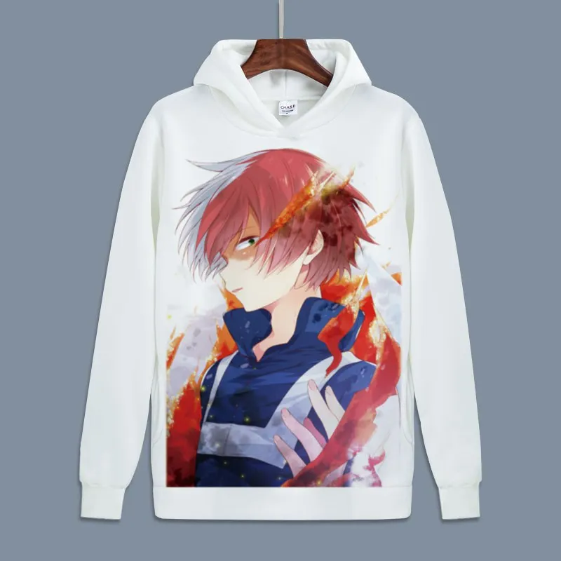 

Hot My Hero Academia Cosplay Todoroki Shoto Pullover Sweatshirts Boku no Hero Academia Izuku Midoriya Fleece Hoodies for Autumn
