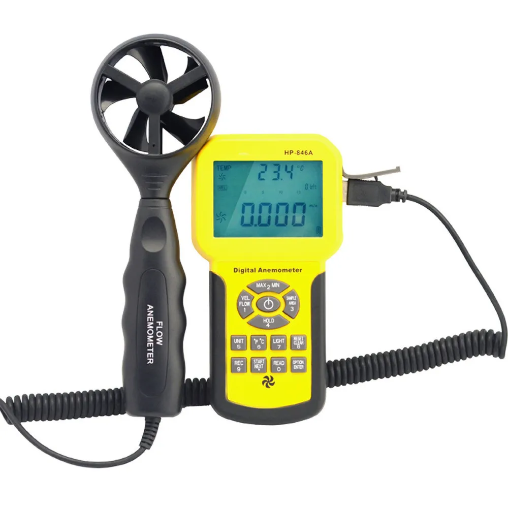 New Original Digital Handheld Portable Wind Speed Air Volume High Precision Sensitivity Meter HP-846A Data Logger Anemometer | Инструменты