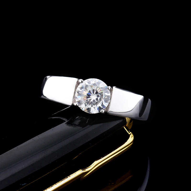 Однотонное 18k белое золото классический стиль круглый бриллиантовый огранка