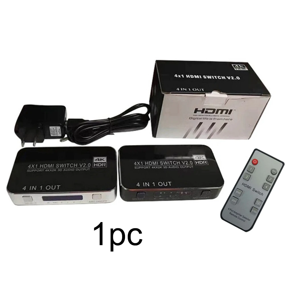 Селектор FHD с удаленный разделитель HDMI 2 0 3D коммутатор 4 Вход 1 выходной