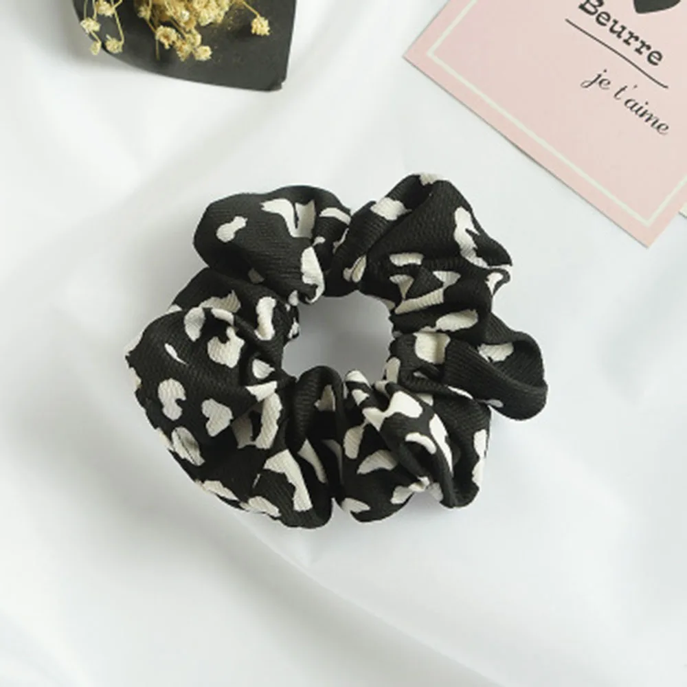 1Pc Chiffon Leopard Hair Scrunchies Ponytail Holders Rubber Band For Women Girls Headdress Elastic HeadBand Accessories | Красота и