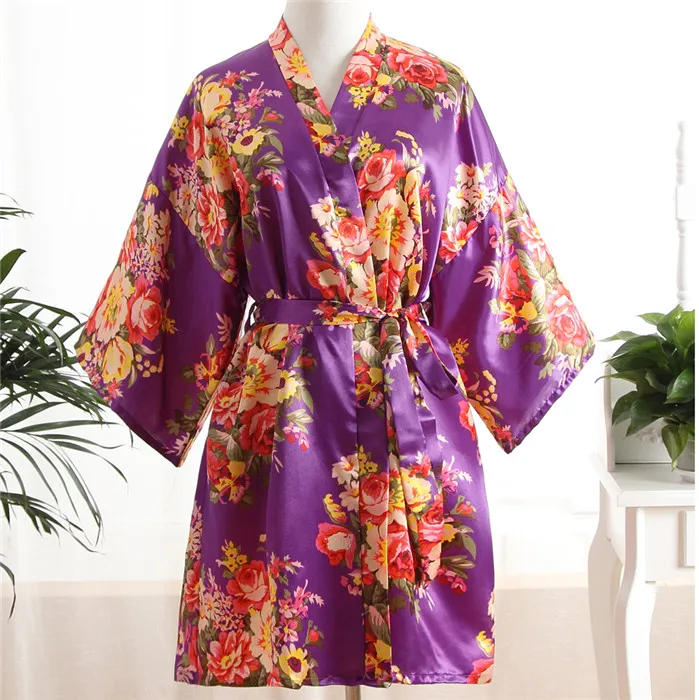 Rayon Robe 1 Зимнее Фланелевое женское кимоно халат толстый коралловый флис свадебное платье GownSexy пижамы цветок интимное белье - Цвет: Rayon Robe 1