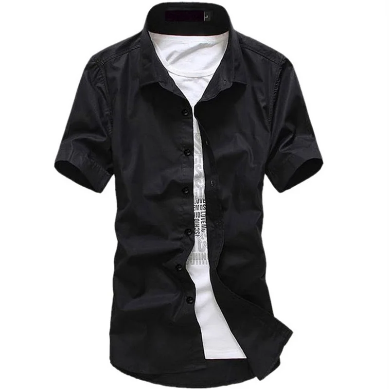 Модная рубашка 2020 для молодых людей отдыха однотонная повседневная хлопковая
