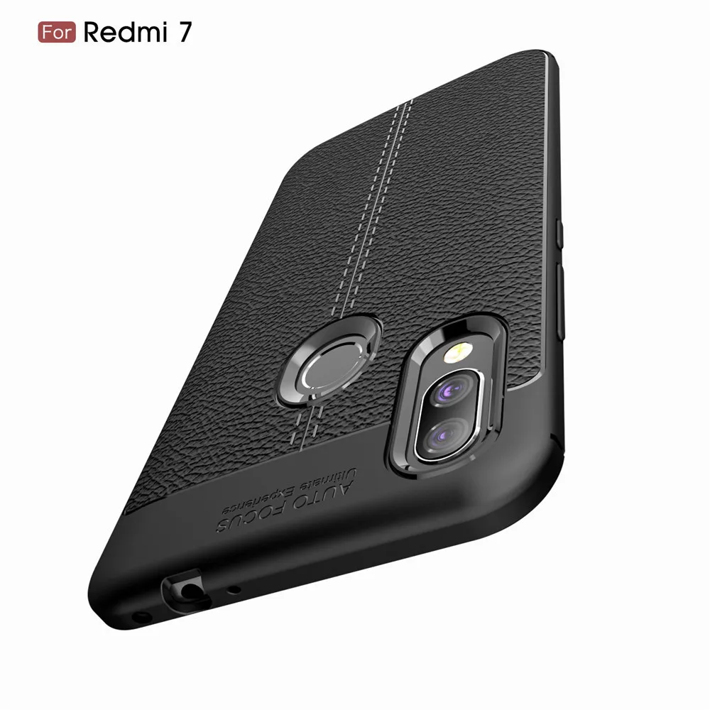 for Xiaomi Redmi 7 Bumper Shockproof Case Note Pro Soft Matte Skin Litchi Texture Cover |