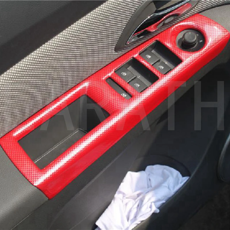 Для Chevrolet Cruze 2009 2010 2011 2012 ABS углеродное волокно двери автомобиля подлокотник панель украшения Стекло подъемные кнопки отделка 3 цвета