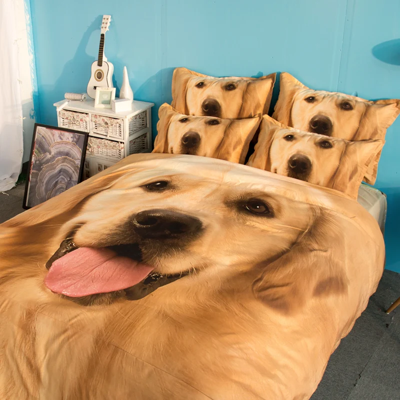 Комплект постельного белья с трехмерной собакой из 3/4 предметов королевский