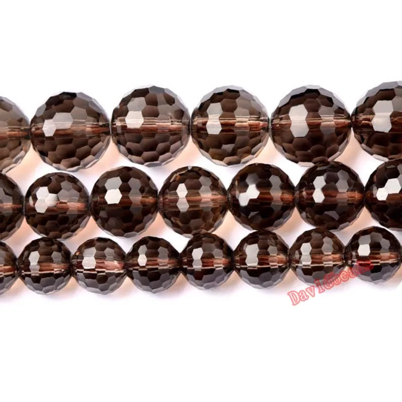 Fctory цена натуральный камень граненый дымчатый черный кварц Свободные Круглые