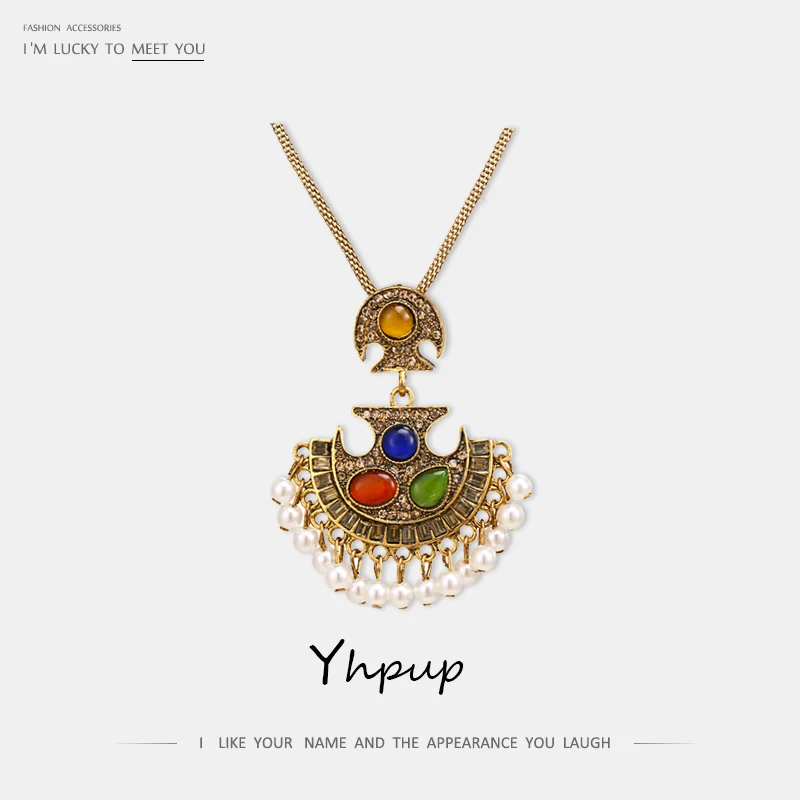 Женское Ожерелье с искусственным жемчугом Yhpup разноцветное ожерелье в стиле бохо