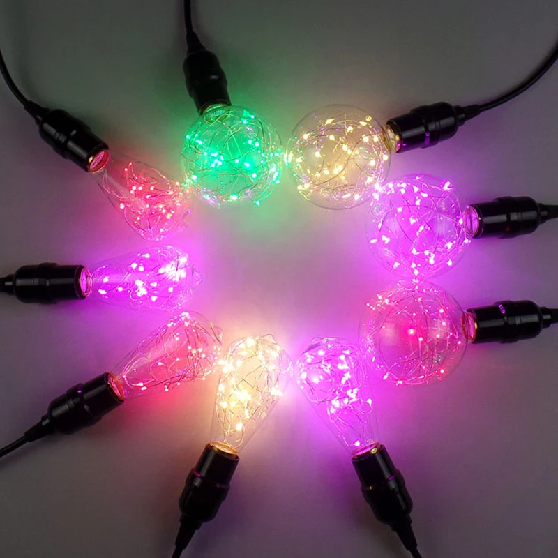 DOXA винтажные лампочки Эдисона E27 LED RGB красочный свет Рождественская лампочка