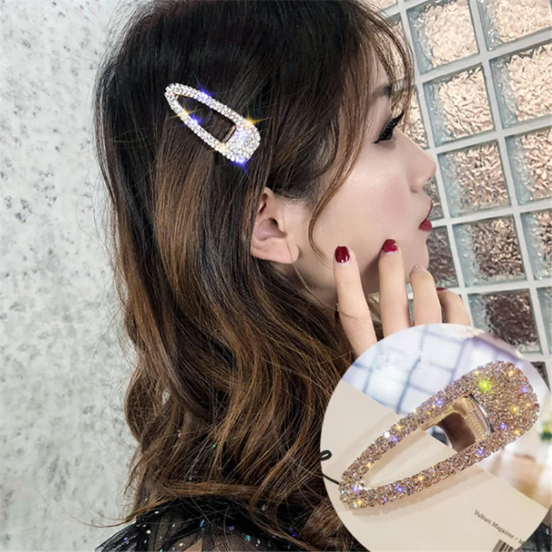 FYUAN, корейский стиль, полные стразы, шпильки для женщин, Bijoux, красочный кристалл, жемчуг, свадебные аксессуары для волос, ювелирные изделия, подарки - Окраска металла: silver