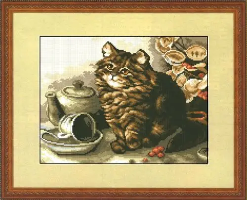 

Needlework 11CT 14CT 16CT 18CT Cross Stitch, DIY Count Cross Stitch, Embroidery Set,Cute fat cat