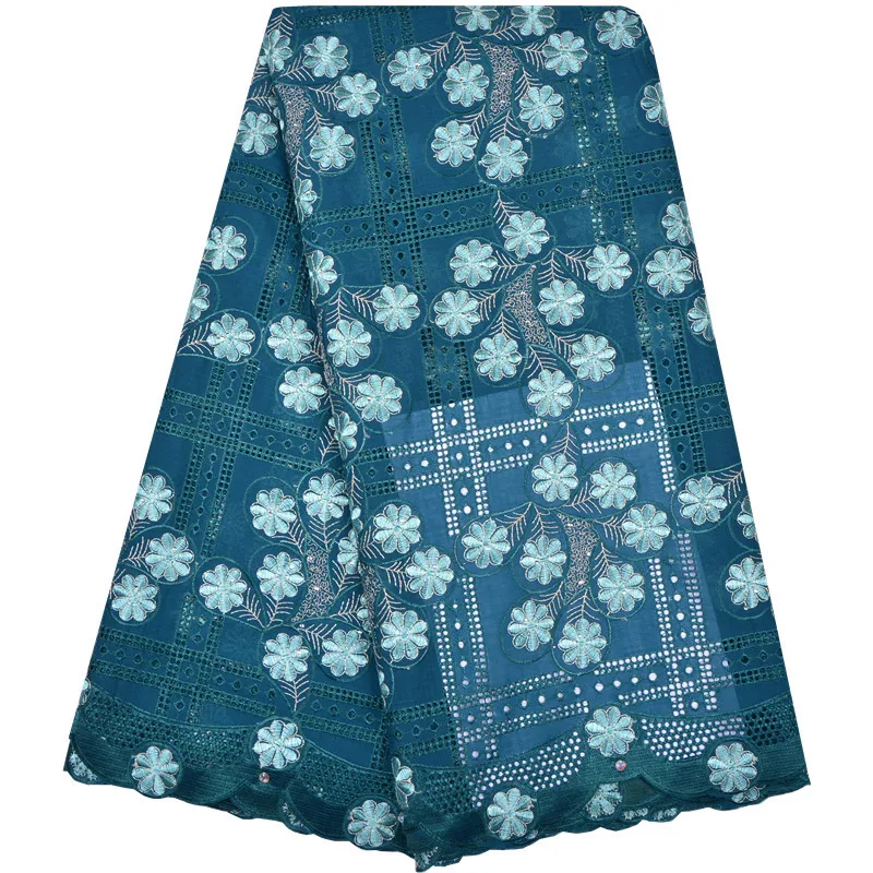 Африканский вышитый швейцарский вуаль кружева высокого качества 100% хлопок