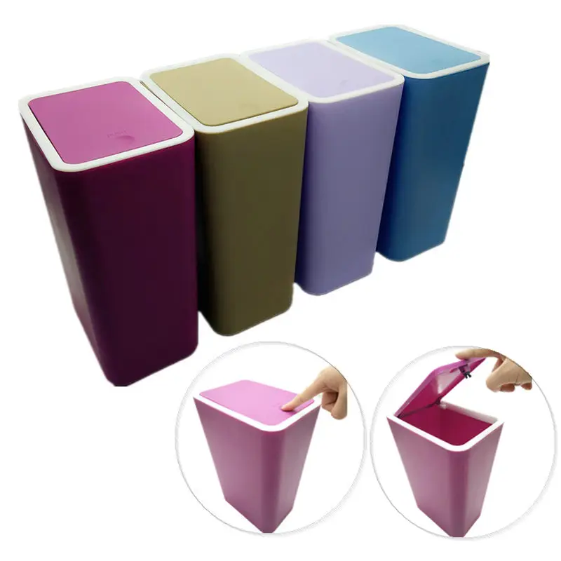 Креативная Мода пластиковый мусорный бак нажимная крышка Тип кухня мусорное