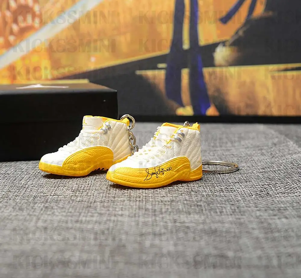 Дропшиппинг Air Jordan 1" серая подписи e" брелок с кроссовком 1/6 масштаб 3D Мини кроссовок JORDAN Брелок В Форме куклы аксессуар - Цвет: sk017-11 a pair