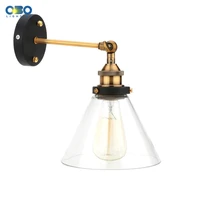 retro glass wall lamp loft vintage metal triangle oval clear wall light edison 40w industrial wall sconce