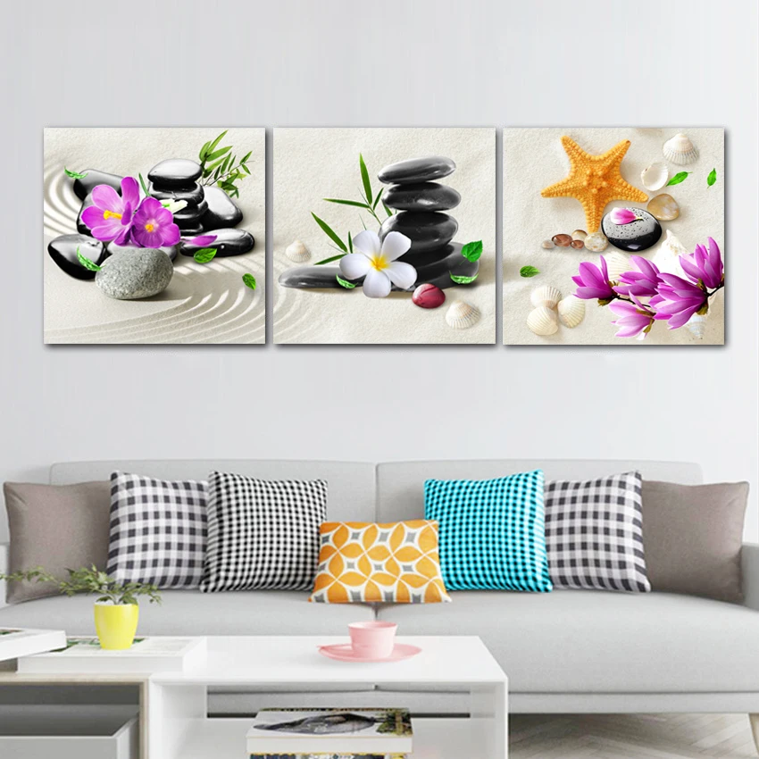 

Wall Decoration Picture Canvas Wall Art Modern Stone Green Leaf Painting Living Room Wall Picture Modern Home Decoration 5115a