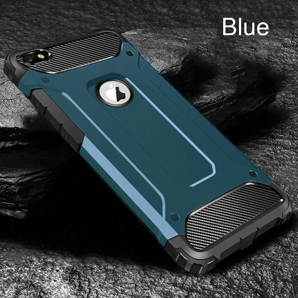 Blue Роскошный защитный противоударный чехол для iphone 7, 8, 6, 6s PLus, X, чехол-бампер для телефона iphone X, XR, XS Max, PC+ TPU, защитный чехол - Цвет: Blue