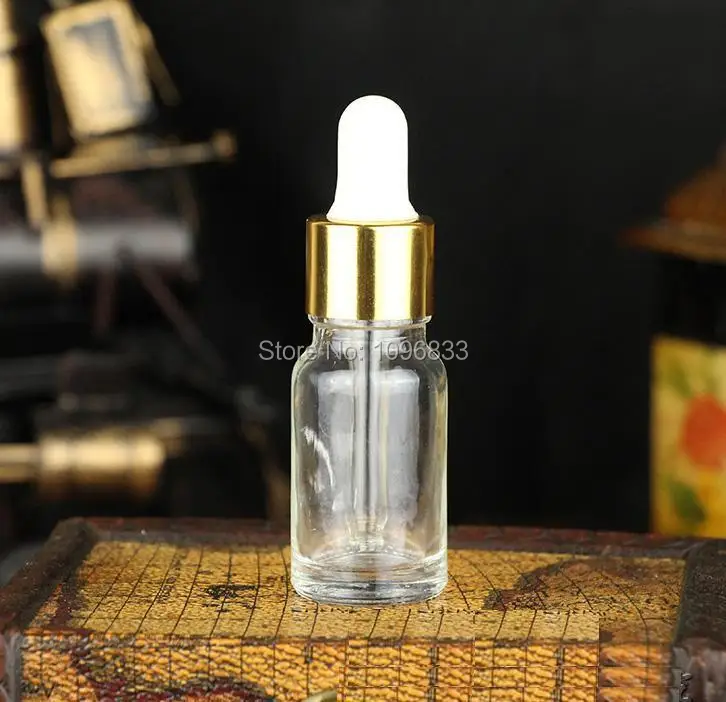 Стеклянная бутылка 10 мл с резиновой пипеткой прозрачная стеклянная пустая для