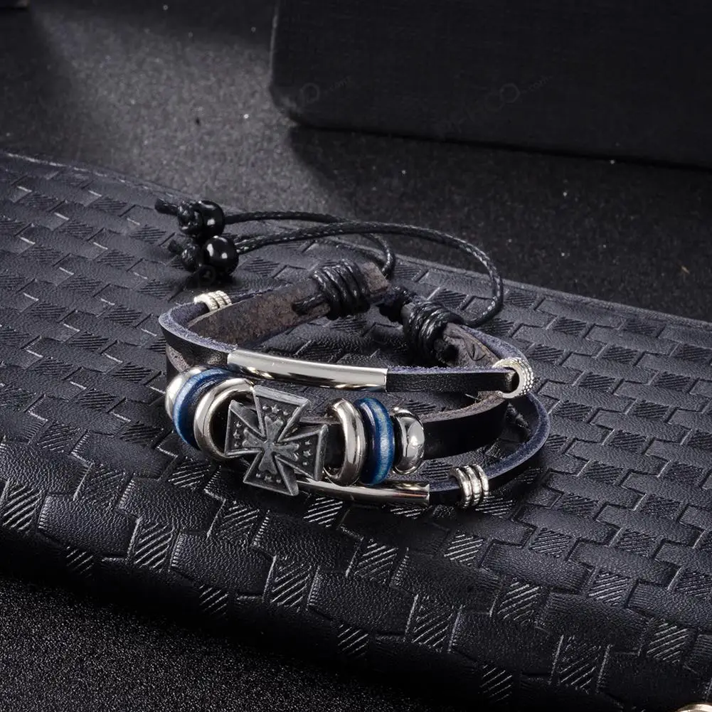 Крест pulsera pulceras cuero leren кожаные PU Подвески dijes черный пистолет bijoux luxe товары в