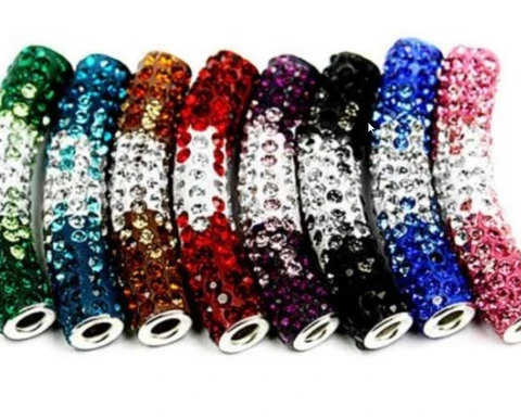 5 шт./лот 45 см Разноцветные диско паве Сделай Сам россыпью e744 браслет ожерелье градиентные трубы бусины длинные гибкие кристаллы