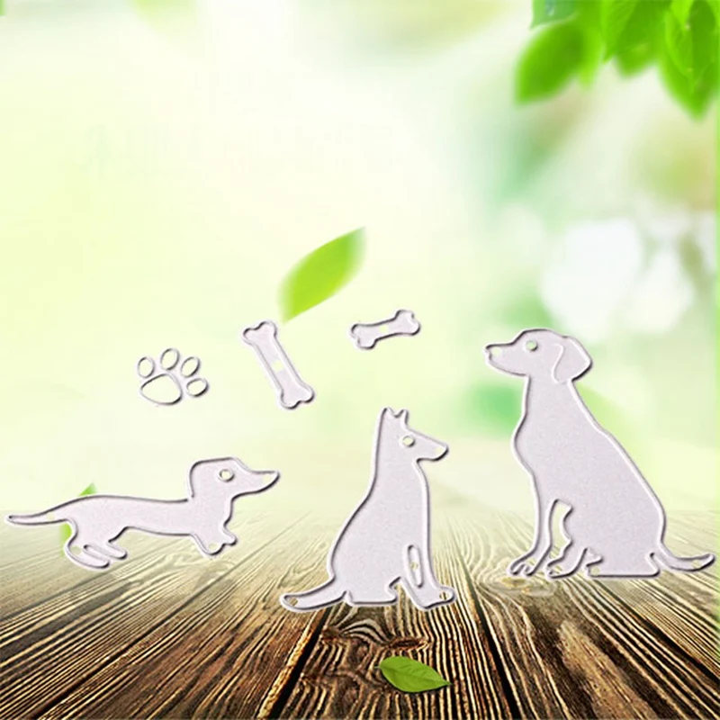 6 шт./компл. Lovey Dogs трафареты для резки металла Сделай Сам собака следы кости