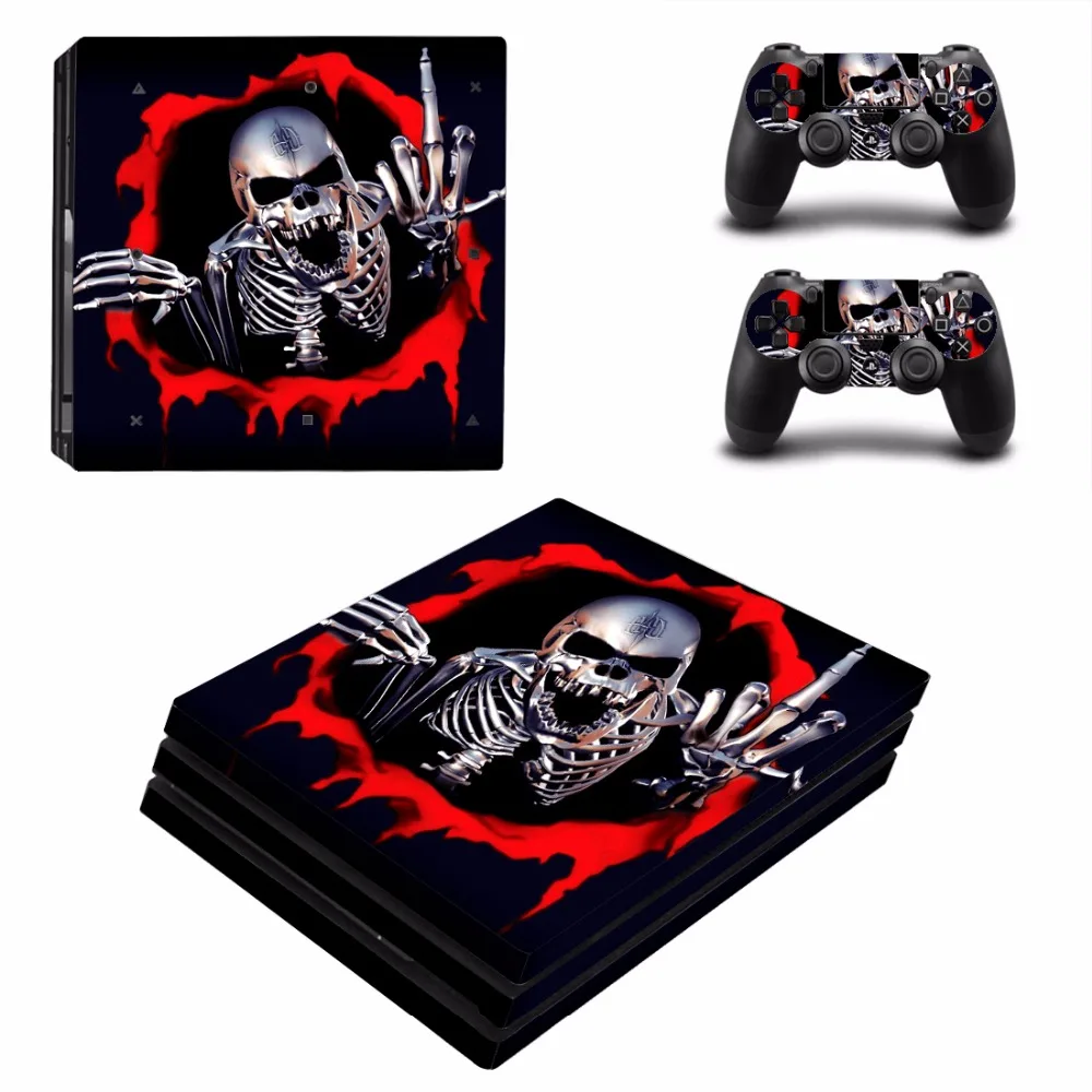 Виниловая наклейка с черепом для Sony Playstation 4 Pro игровая консоль + 2 шт. PS4 Pro|protector